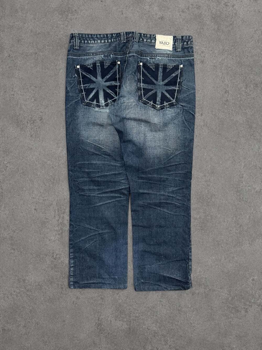 Yaso Men's Distressed Straight Leg Jeans with